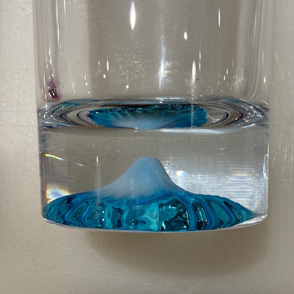 🥳🥳12OZ Clear Glass Cups, Set of 2, Pink/Blue Bottom - Picture 4 of 9